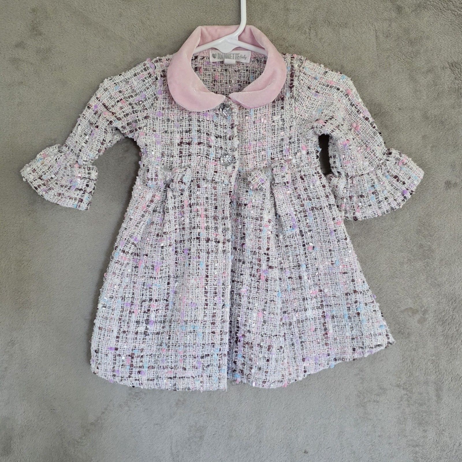 Nanette Baby Girl Coat Dress Pink Sz 3-6 Months